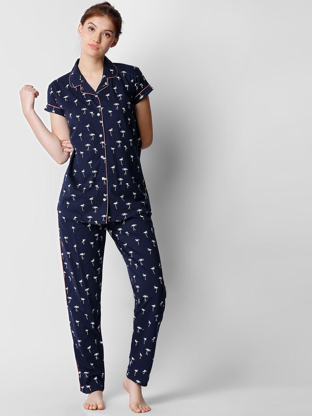 i like me women navy blue printed night suit ilm-wfo-9100-ny