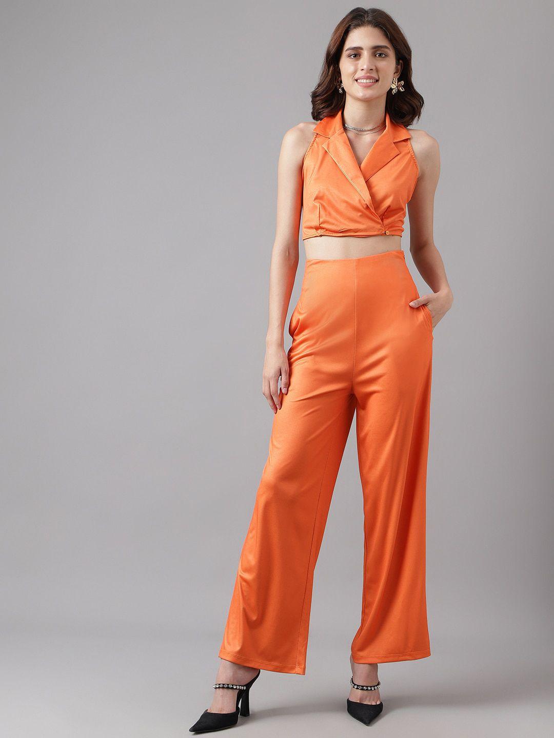 i love she women wide leg relaxed high-rise parallel trousers