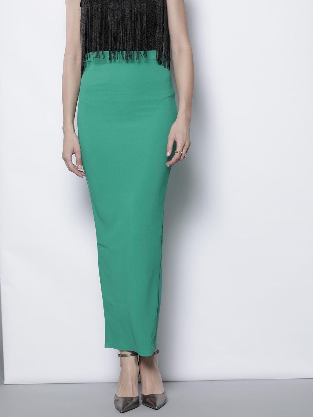 i saw it first women green solid pencil maxi skirt