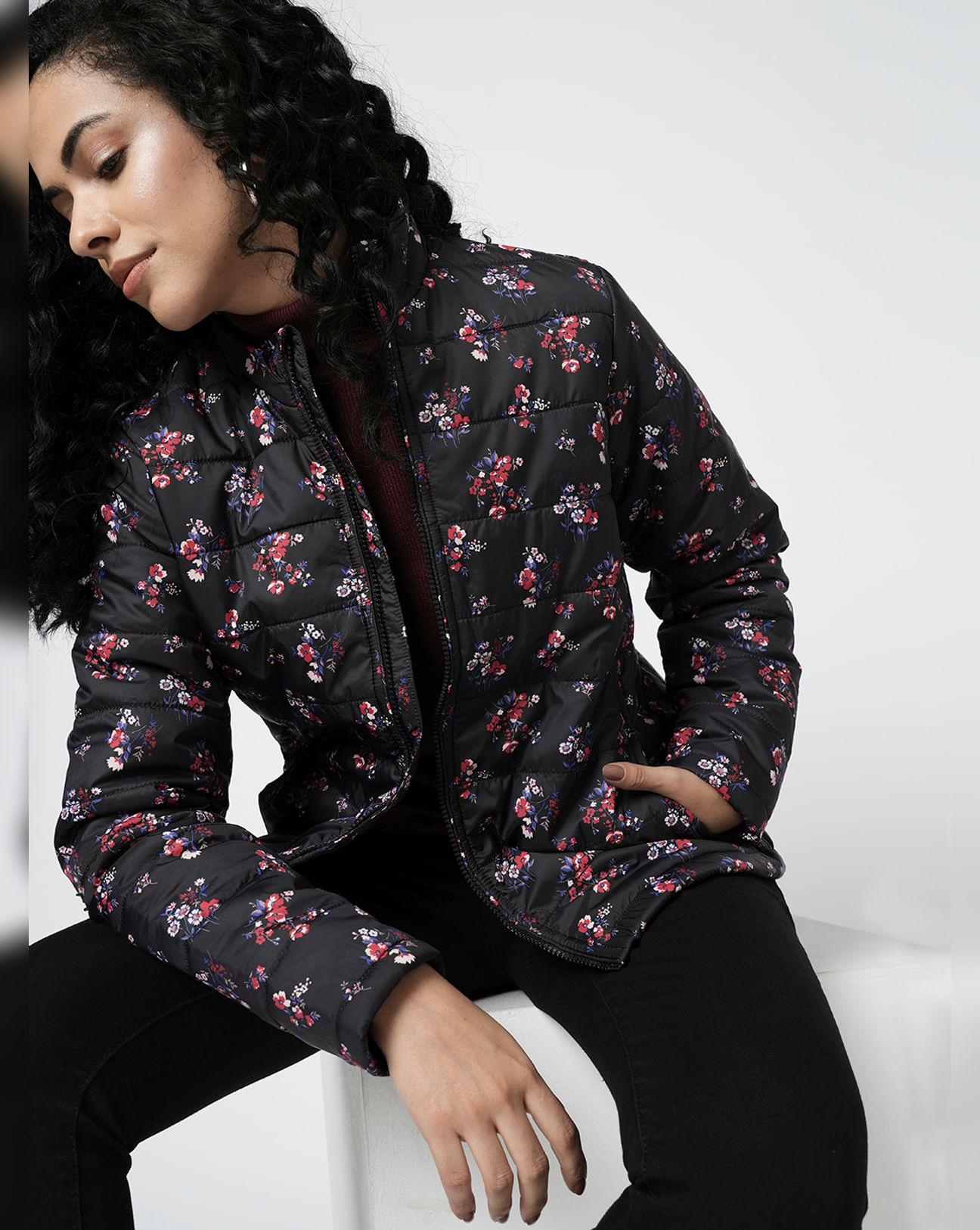 i.scenery by vero moda black floral print jacket