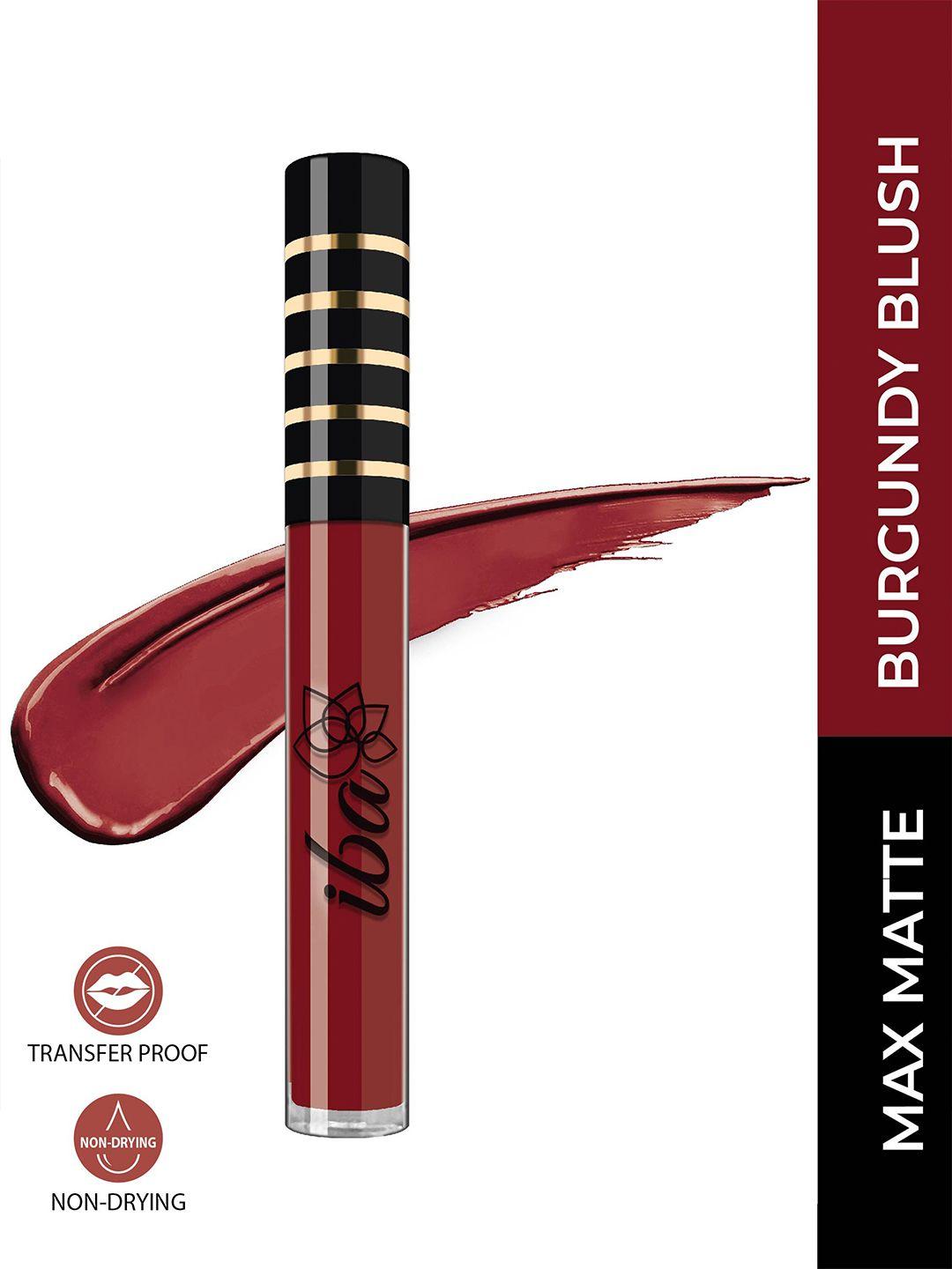 iba maxx matte transfer-proof liquid lipstick with argan oil 2.6 ml - burgundy blush