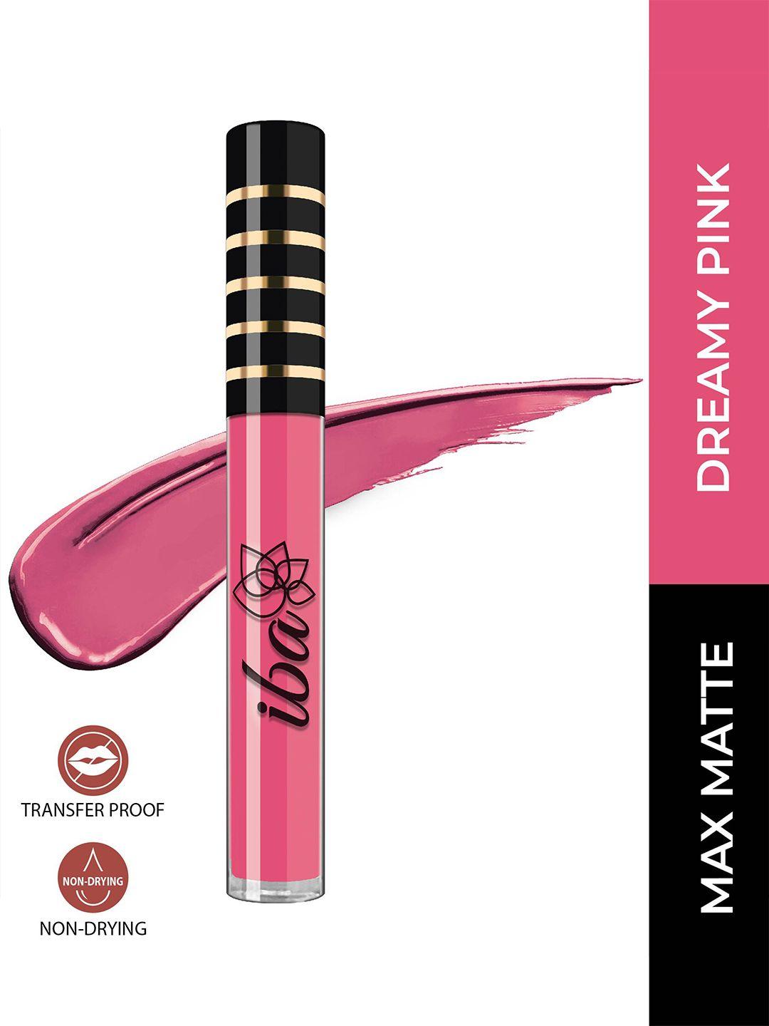 iba maxx matte transfer-proof liquid lipstick with argan oil 2.6 ml - dreamy pink