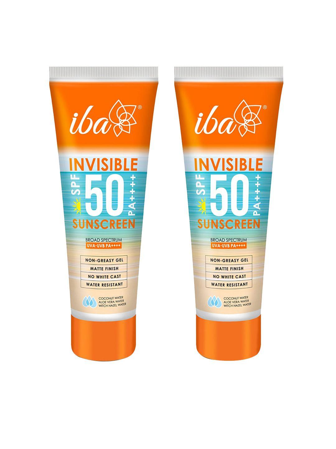 iba set of 2 invisible spf 50 pa++++ sunscreens - 80 g each