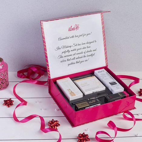 iba makeup gift set for women (dusky) - foundation, compact, primer, lipsticks, kajal | long lasting | full coverage | 100% vegan & cruelty-free (6 items in the set)