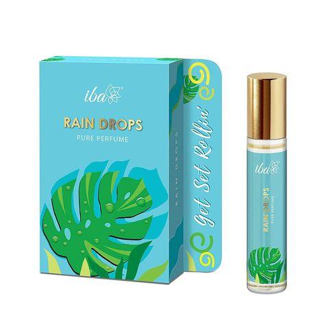 iba pure perfume - rain drops, 10 ml, aqua l alcohol free, long lasting l vegan & cruelty free