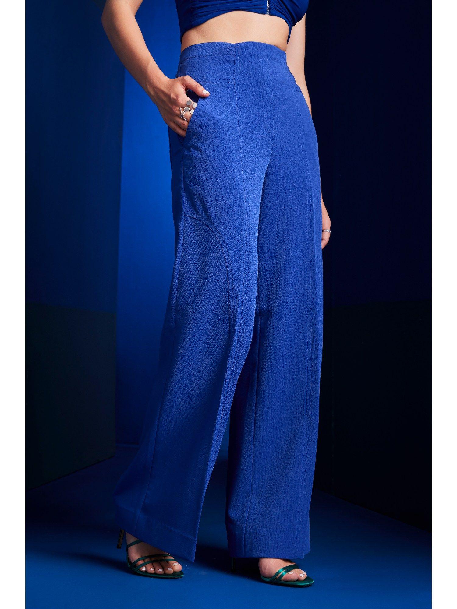 ibiza blue solid pant