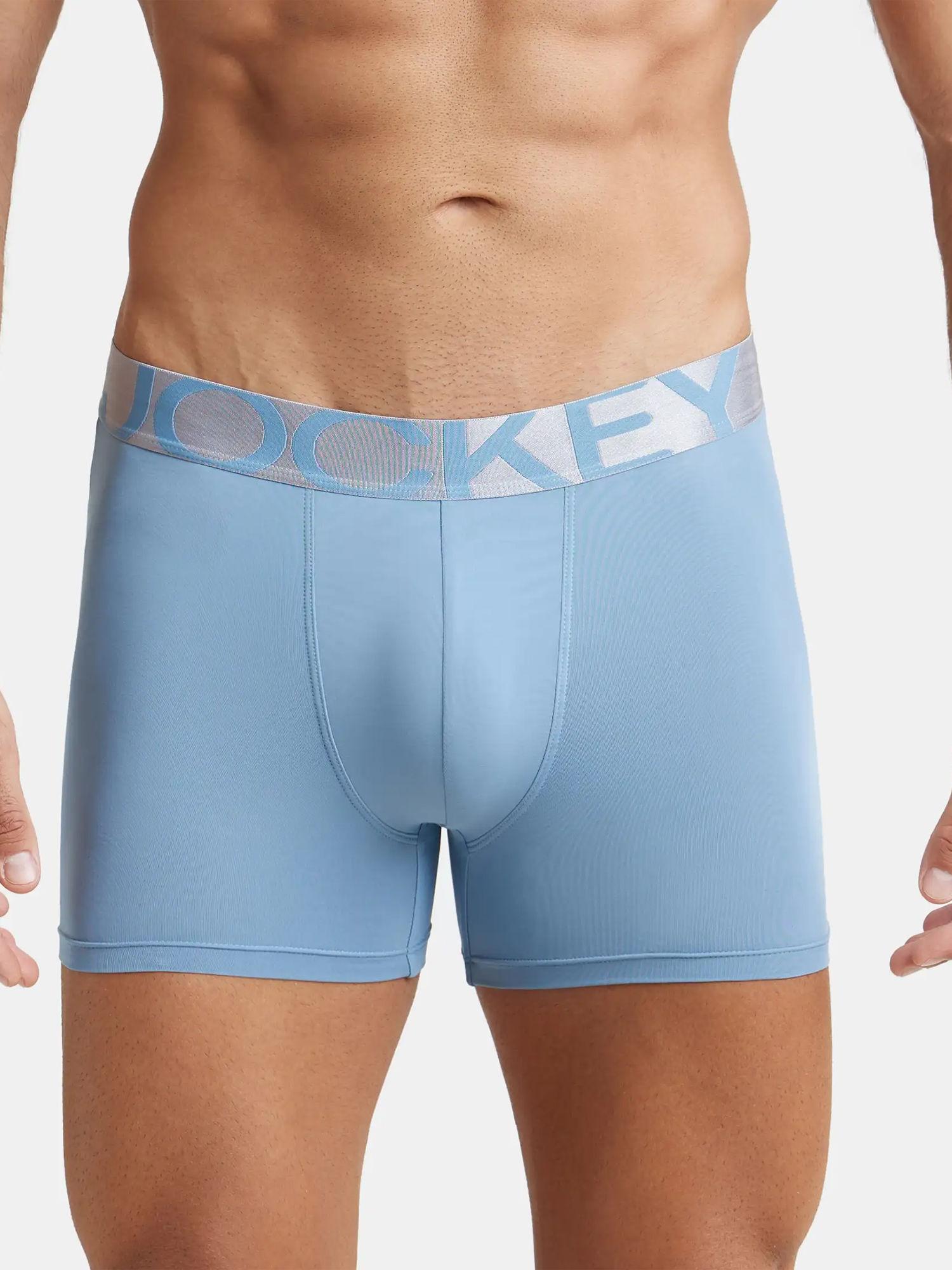 ic28 men microfiber stretch solid trunk with moisture move treatment - blue shadow