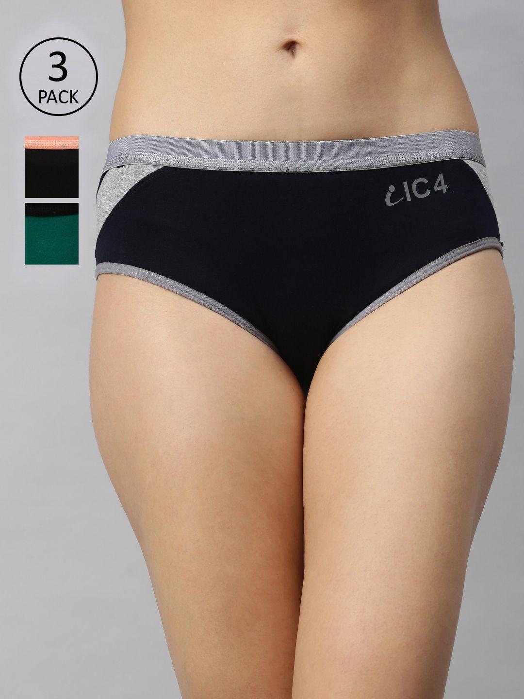 ic4 women pack of 3 mid-rise printed hipster briefs 0nmb1006p3