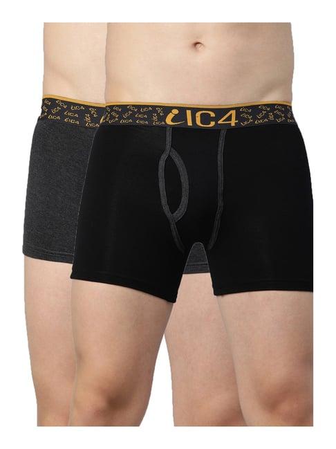 ic4 black & charcoal trunks - pack of 2