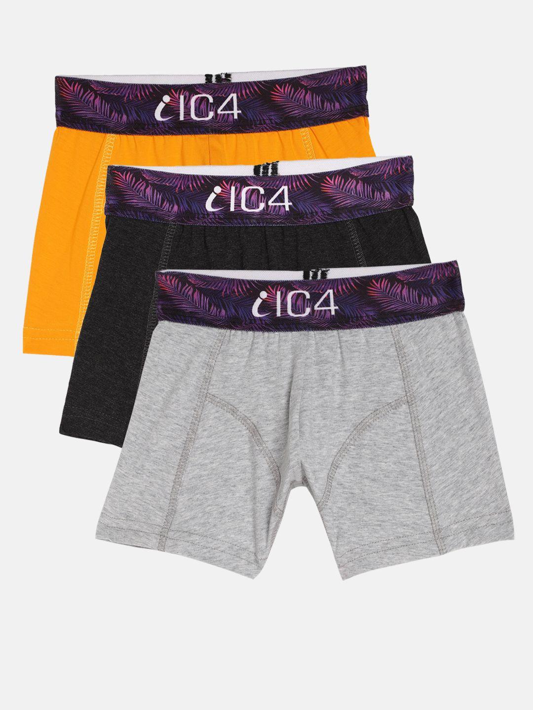 ic4 boys pack of 3 solid trunks 0c-g-y-2002p3