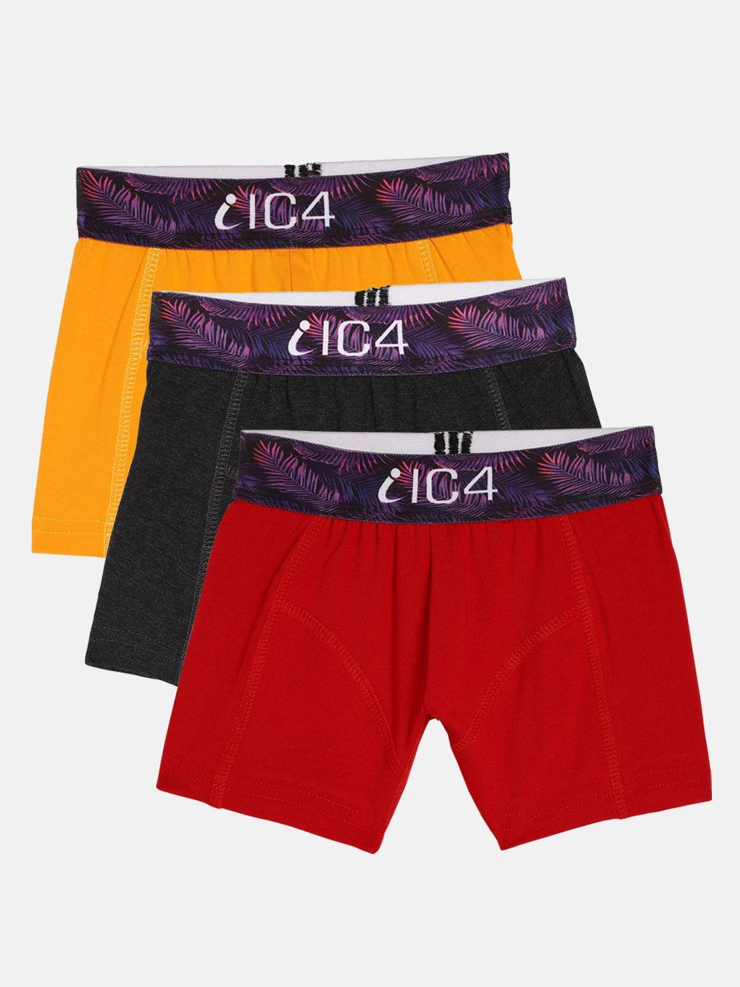 ic4 boys pack of 3 solid trunks 0c-r-y-2002p3