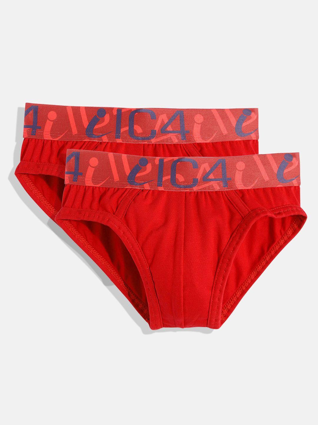ic4 ic4 boys pack of 2 red solid briefs 0r2003p2