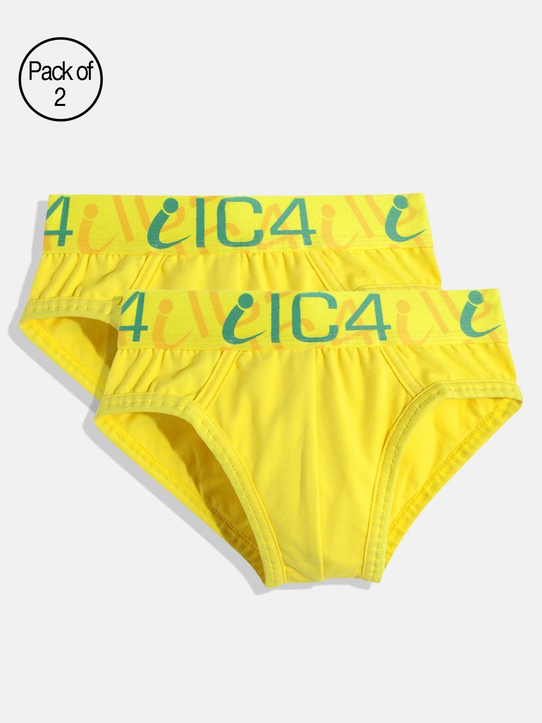 ic4 ic4 boys pack of 2 yellow solid briefs 0y2003p2
