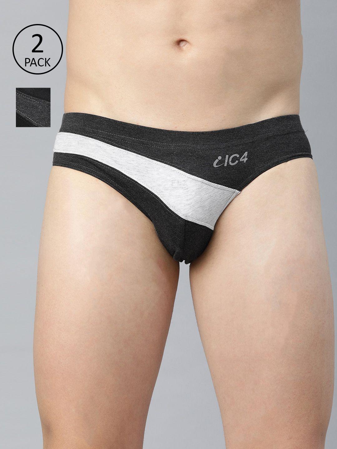 ic4 men pack of 2 colourblocked knitted basic briefs 0b-c265p2