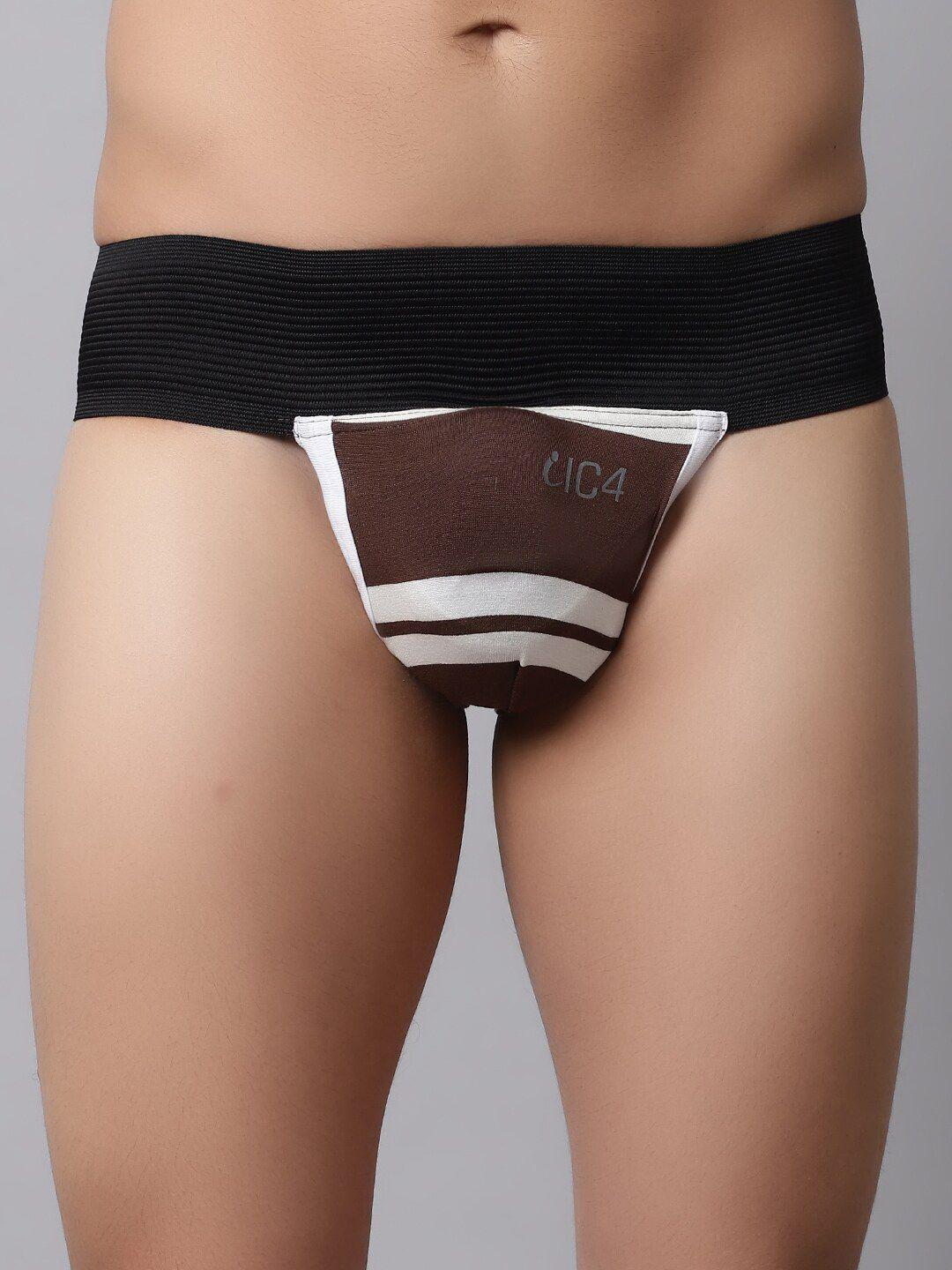 ic4 men striped gym supporter basic briefs