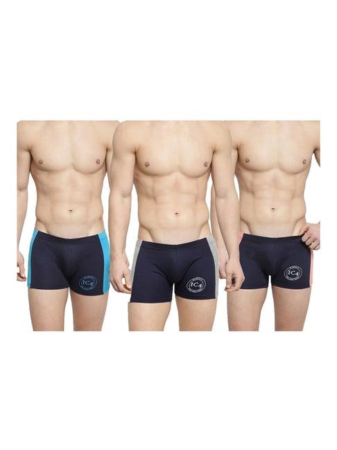 ic4 multicolor self design trunks - pack of 3