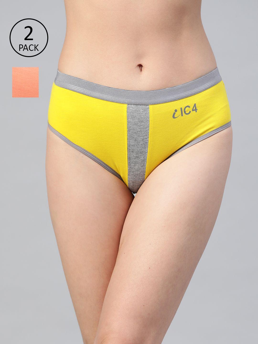 ic4 women pack of 2 solid hipster briefs 0oc-yg-1005p2