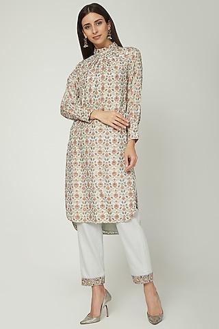 ice blue printed tunic with pants