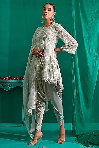 ice blue georgette kurta set