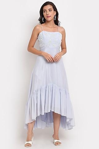 ice blue hand embroidered gown