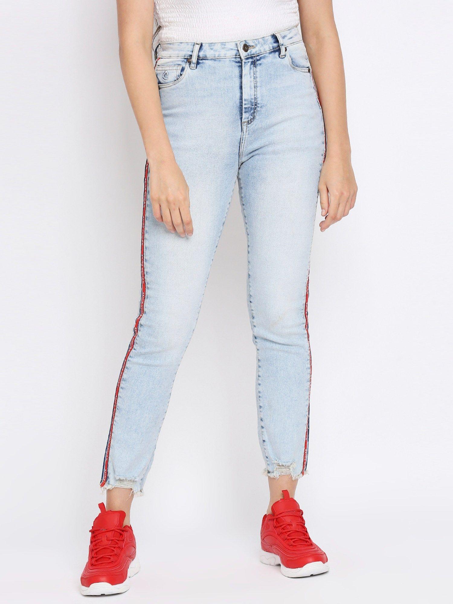 ice blue womens denim jeans