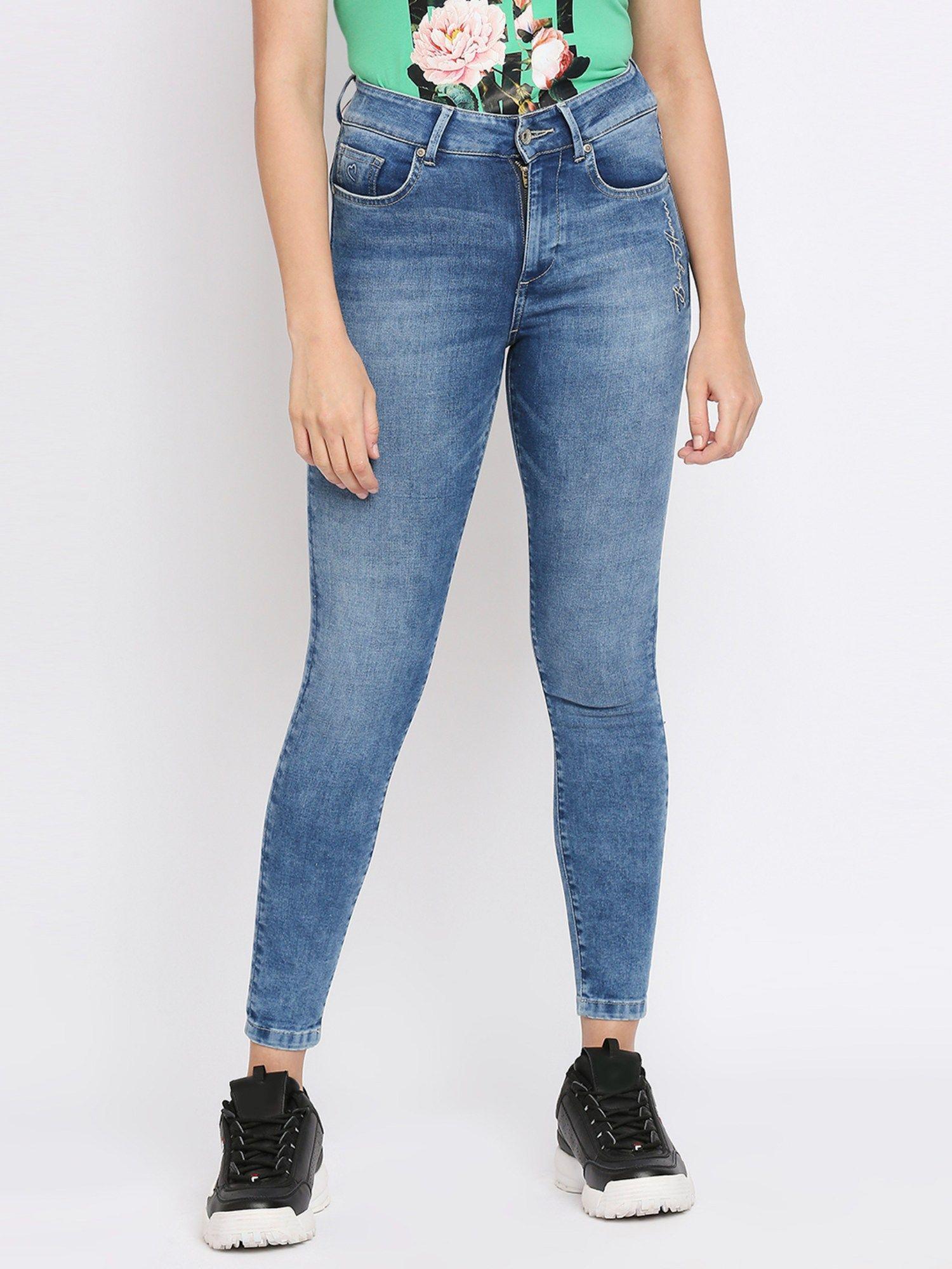 ice blue womens denim jeans