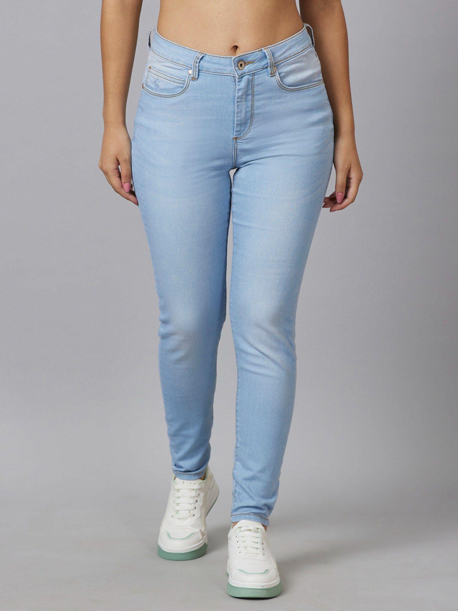 ice blue womens denim jeans