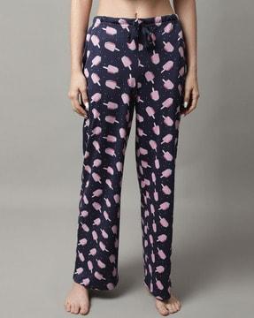 ice-creams print palazzos with elasticated waist