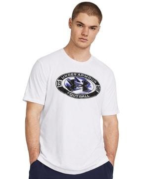 iced out football loose fit crew-neck t-shirt