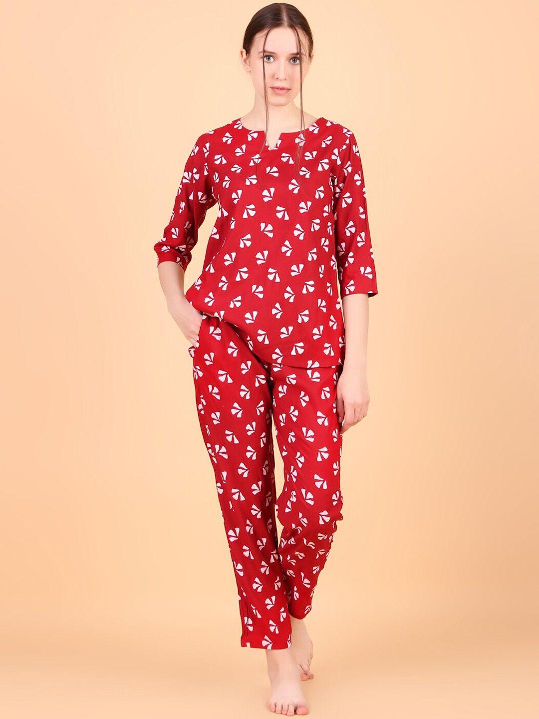 ichaa floral printed night suit