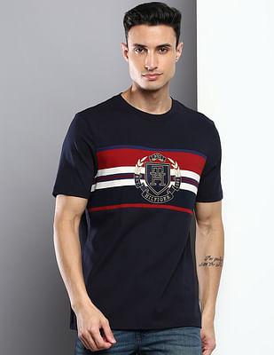 icon crest stripe organic cotton t-shirt