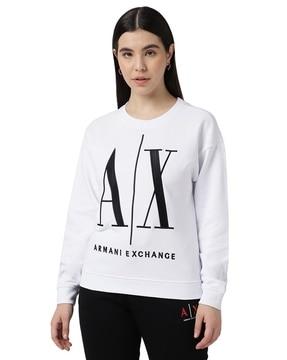 icon logo embroidered regular fit crew-neck sweatshirt