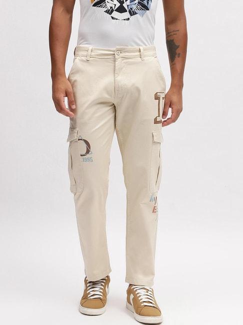 iconic beige cotton relaxed fit cargos