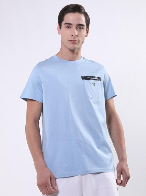 iconic blue cotton regular fit t-shirt
