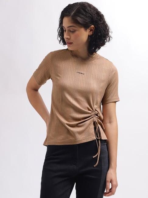 iconic brown regular fit top