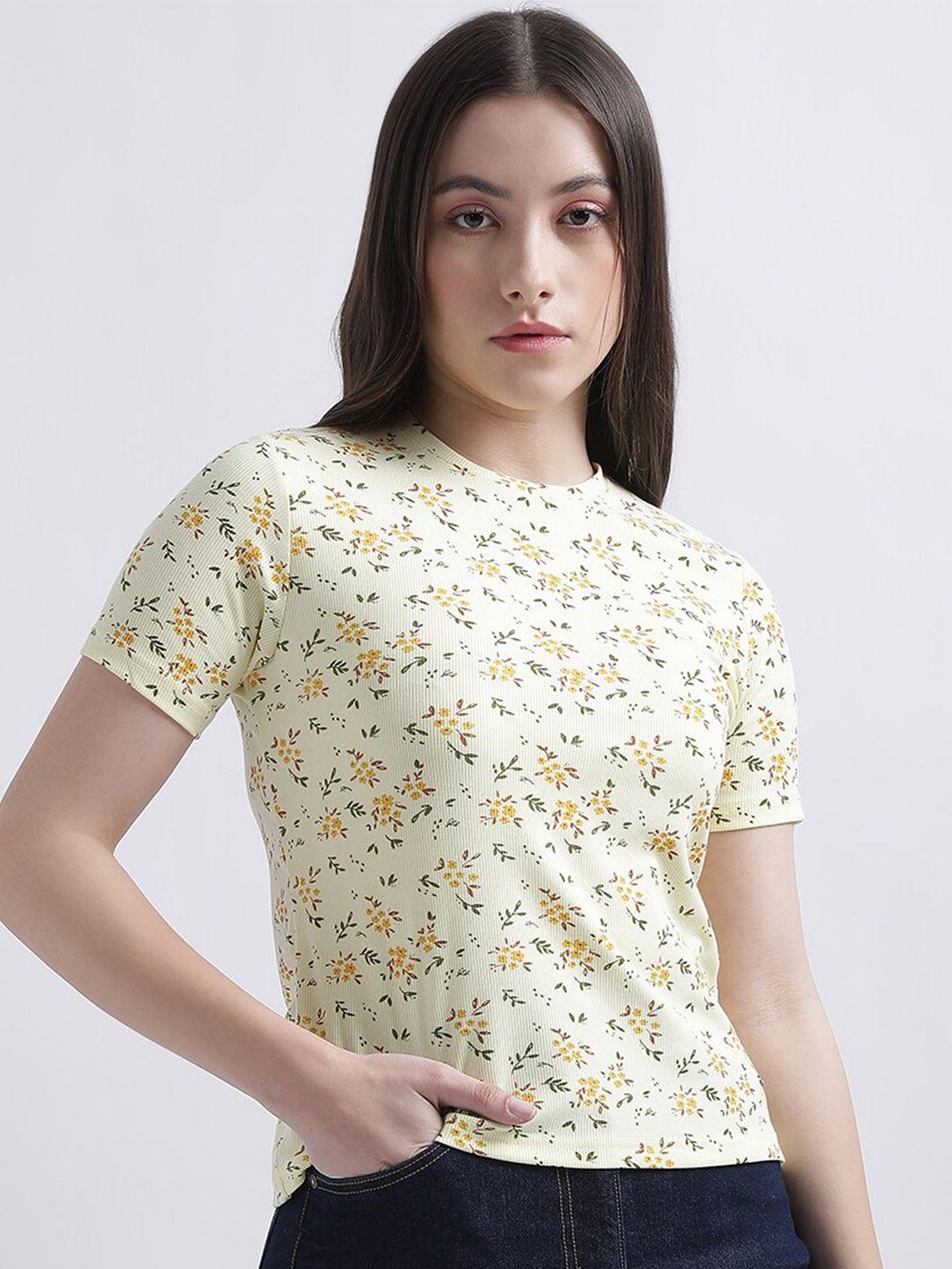 iconic floral printed round neck t-shirt