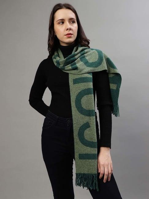 iconic green printed muffler