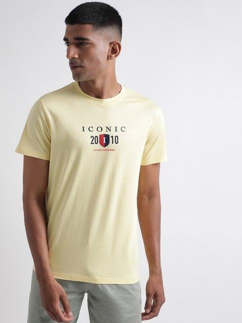 iconic lemon cotton regular fit printed t-shirt