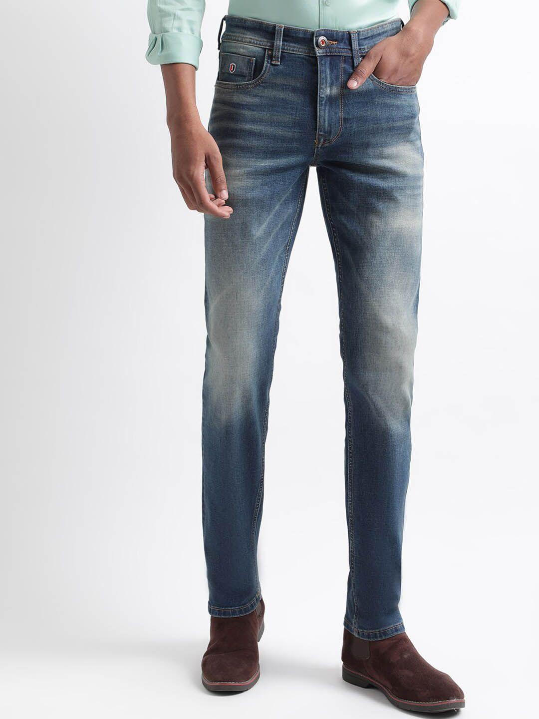iconic men slim fit clean look heavy fade jeans