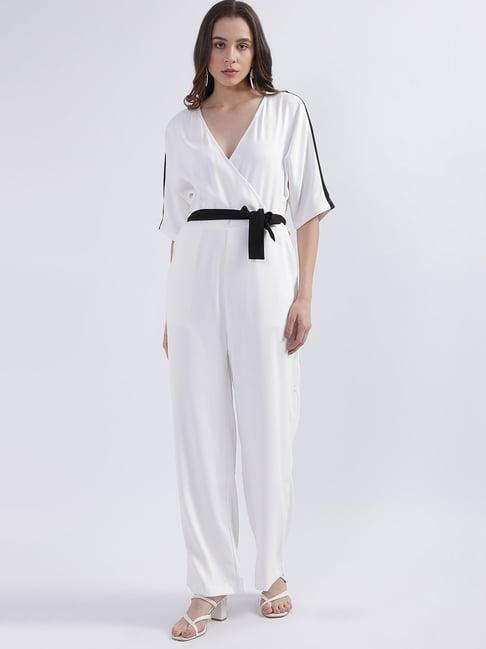iconic white full length jumpsuit