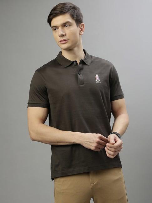 iconic black cotton regular fit polo t-shirt