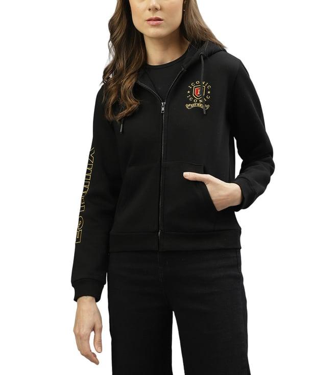 iconic black fashion regular fit hoodie