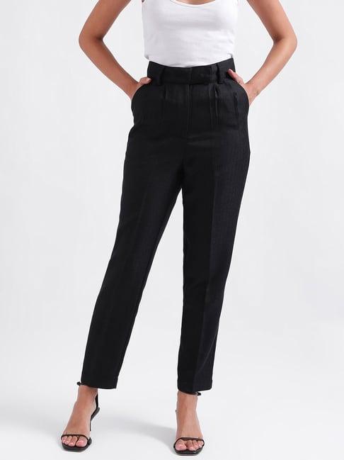 iconic black mid rise trousers