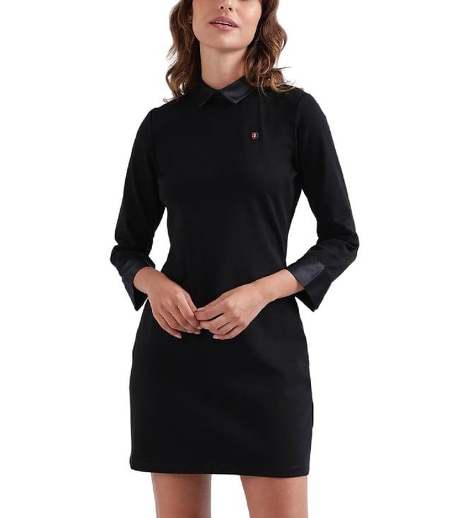 iconic black regular fit bodycon dress