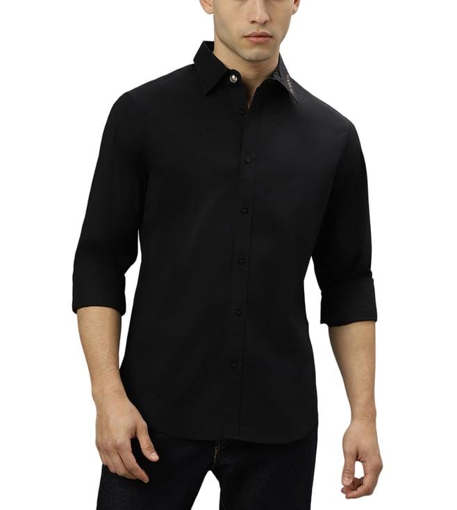 iconic black regular fit shirt