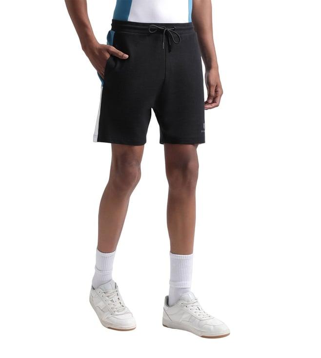 iconic black regular fit shorts