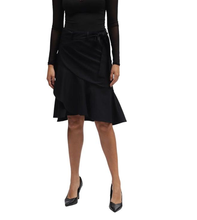 iconic black regular fit skirt