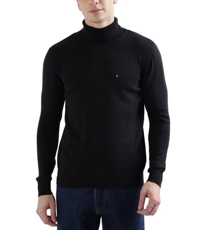 iconic black regular fit sweater