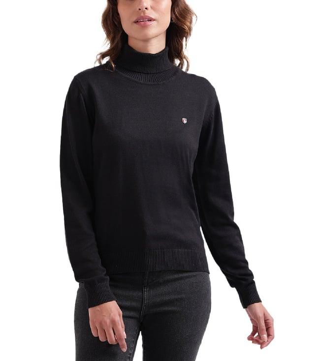 iconic black regular fit sweater