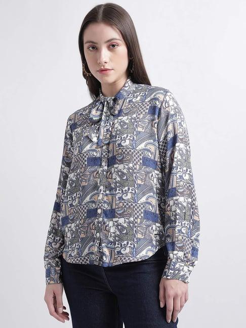 iconic blue printed shirt